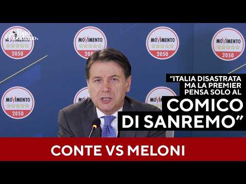 Conte contro Meloni: “Italia disastrata ma lei pensa solo al comico di Sanremo”