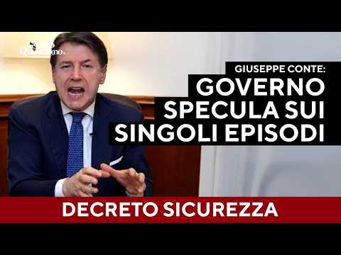 Conte: “Decreto sicurezza? Il governo specula sui singoli episodi ma non risolve i problemi”