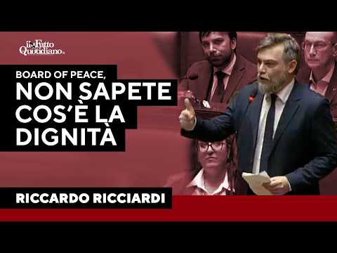 L’intervento di fuoco di Ricciardi sul board of peace: “Non sapete cos’è la dignità”
