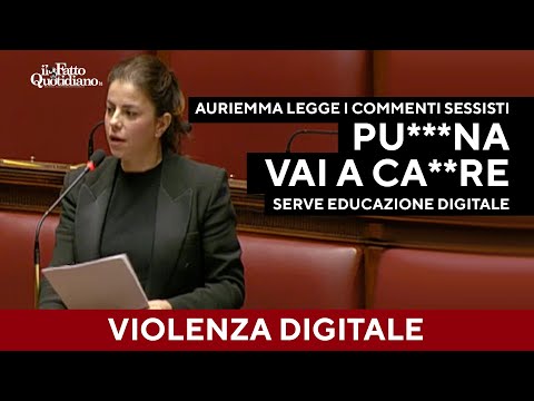 “Pu***na vai a ca**re”. Auriemma (M5s) legge i commenti sessisti: “Serve educazione digitale”