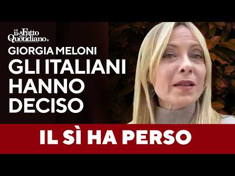 Meloni dopo la sconfitta: “Gli italiani hanno deciso e noi rispettiamo la loro decisione”