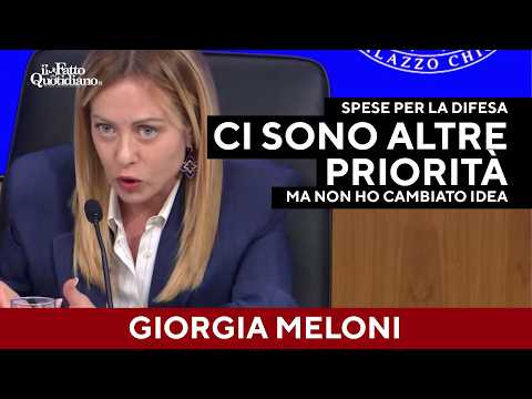 Meloni: “Non ho cambiato idea sulle spese di Difesa ma ora ci sono altre priorità”