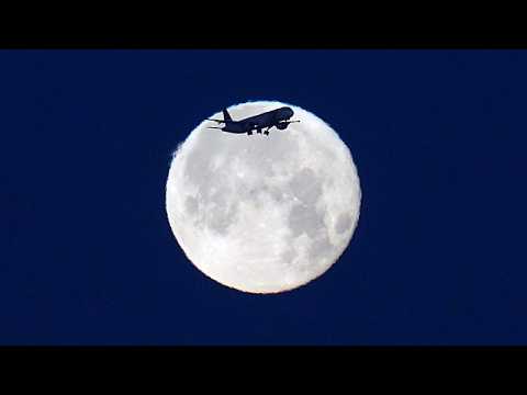Rara luna fragola illumina Lisbona